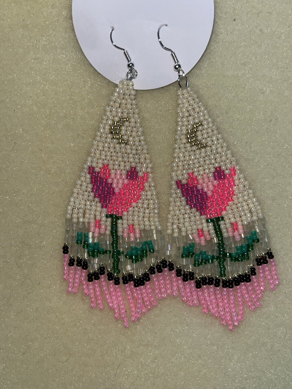 Tulip Handmade Seed Bead Earring Set